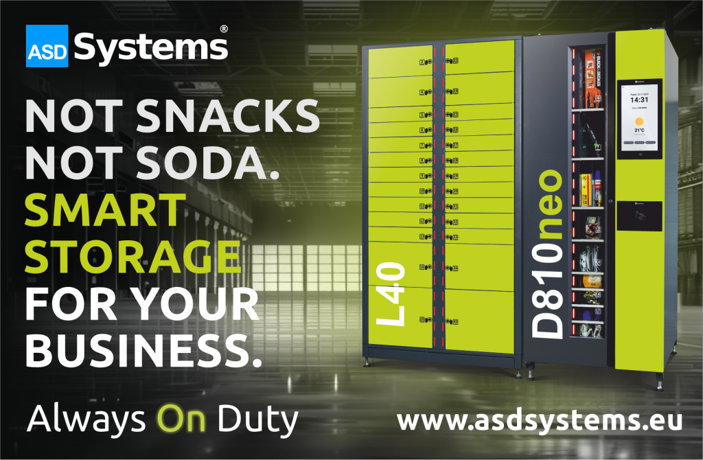 ASD Systems L40 and D810neo vending machines — smart inventory management for industrial facilities
