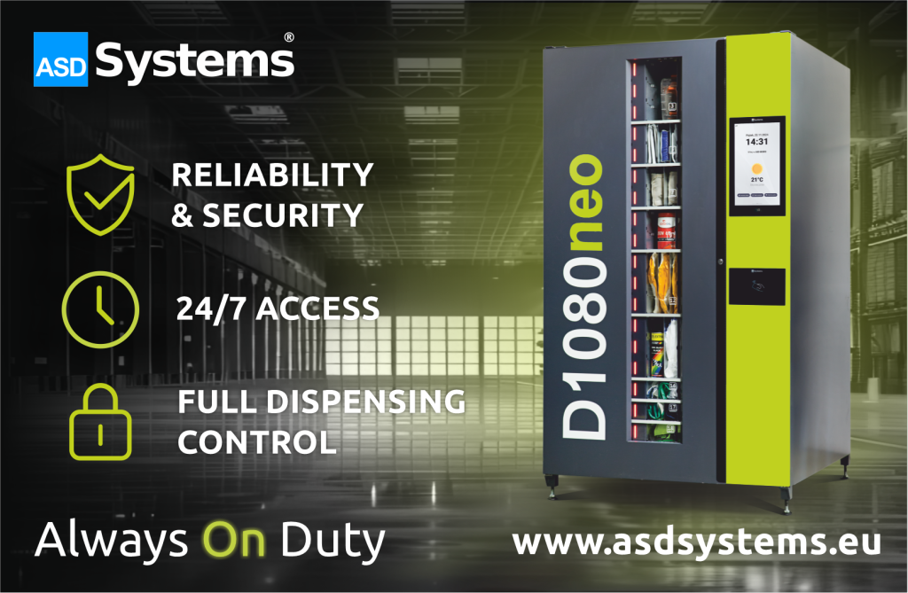 ASD Systems D1080neo vending machine — 24/7 access, reliability, and full dispensing control
