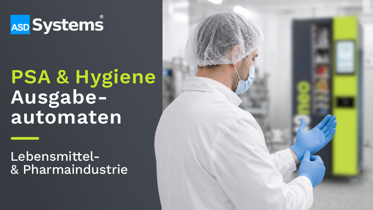 PSA-Ausgabeautomaten für die Lebensmittel- und Pharmaindustrie zur Einhaltung von BRCGS-, IFS-Food- und Hygieneanforderungen.