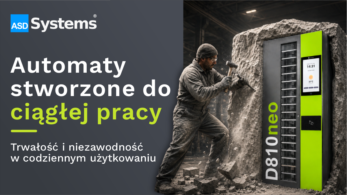Technik odsłania automat wydający ASD Systems ze skały, symbolizując trwałość i niezawodność urządzeń w codziennej pracy.